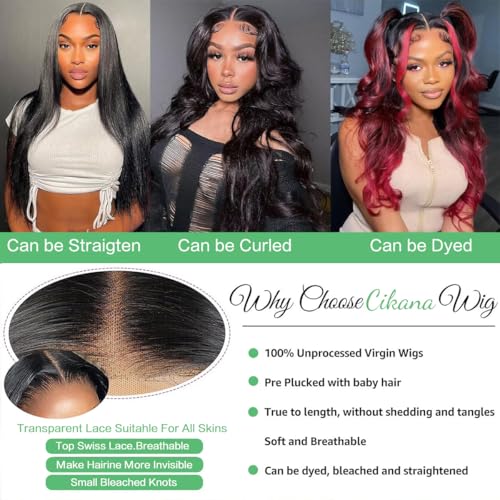 13x6 Lace Front Wigs Human Hair 26 Inch Body Wave 180% Density Pre Plucked 13x6 HD Lace Frontal Wigs Human Hair Body Wave Glueless Lace Front Wigs for Women Natural Color