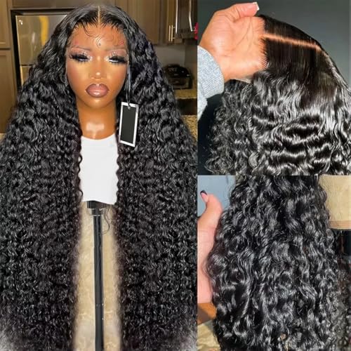 34 Inch Deep Wave Lace Front Wigs Human Hair Wig for Woman 13x4 Hd Deep Curly Lace Front Wig Human Hair Pre Plucked Deep Wave Lace Frontal Wigs
