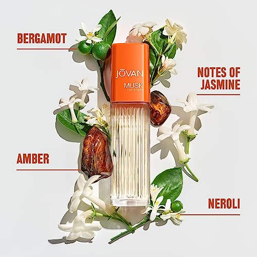 Jovan Musk for Women Eau de Cologne Spray 2 fl oz (Pack of 1), Notes of Jasmine, Amber, and Neroli, Women's Fragrance, Long Lasting, Everyday Fragrance, Travel Size