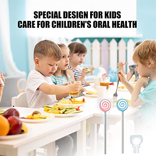 Y-Kelin Kids Tongue Scraper for Ages 2-8, 100% BPA-Free Silicone Cleaner ? Cute Lollipop with Easy-to-Grasp Handles and Smiley Covers, Helps Freshen Bad Breath, Pack of 2