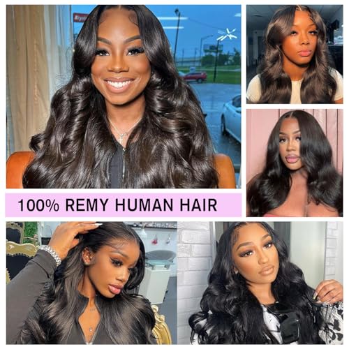 Body Wave Lace Front Wigs Human Hair Wide Lace 180 Density Human Wigs 13x4 Human Hair Lace Front Wigs Pre Plucked With Baby Hair Natural Color 32Inch