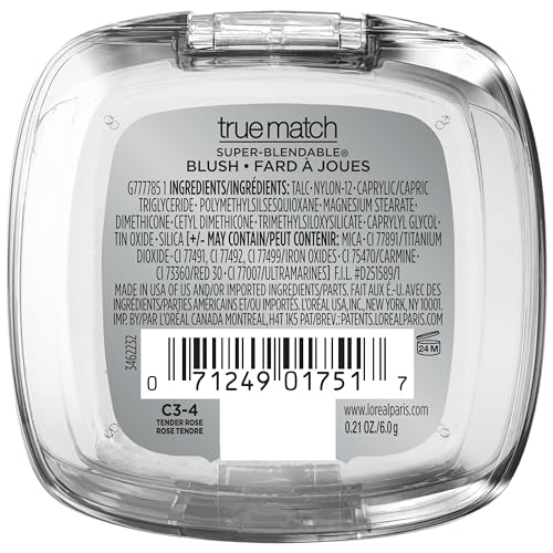 L'Oreal Paris True Match Super-Blendable Powder Blush, Tender Rose, 0.21 Oz (Packaging May Vary)