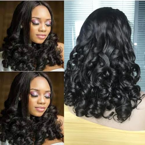 13x4 HD Lace Front Loose Wave Wig Human Hair 250% Density 15A Wet and Wav Frontal Wigs Human Hair Pre Plucked with Baby Hair Bouncy Loose Curly Glueless Frontal Wigs Human Hair For Black Women 20Inch