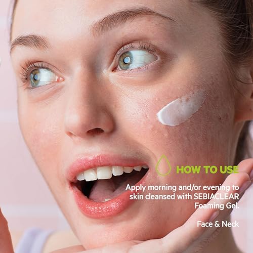 SVR Sebiaclear Moisturizing Face Cream - Soothing Moisturizer, Reduces the appearance of marks, with Niacinamide, Hyaluronic Acid and Ceramides for Oily Sensitive Skin, Non-Comedogenic. 1.4 oz.