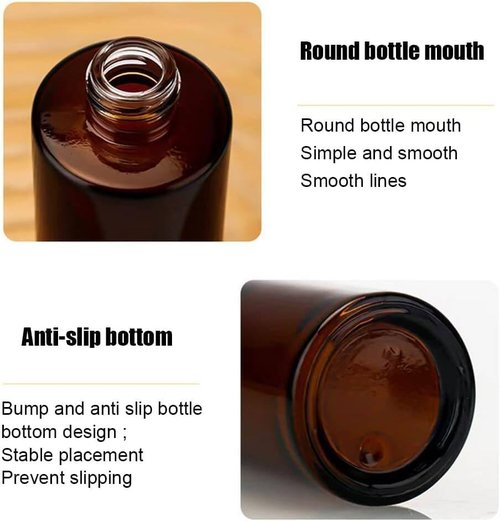 TUPSYBL 2 Pcs 100ml 3.4oz Upscale Amber Glass Spray Bottles Refillable Fine Mist Spray Bottles Cosmetic Bottles Containers for Essential Oil Aromatherapy Makeup Travel, Brown
