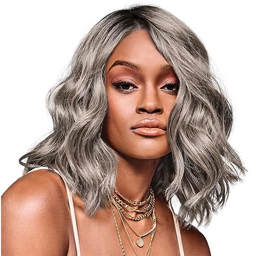 Hairuwear Kim Kimble Jordan Shoulder-Length Layered Lob Cut Wig With Beachy Texture, Average Cap, MC56/60 Iced Sugar