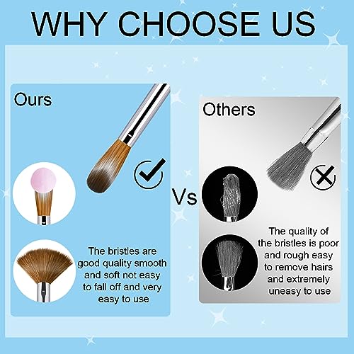 4pc Acrylic Nail Brush Set, Kolinsky Hair Nail Art Brushes, Art Design & Polish Mistake Cleaning Manicure Tools for Women (Sizes 6, 8, 12, 16)