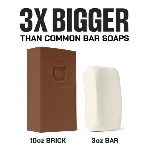 Duke Cannon Supply Co. Big Brick of Soap Bar for Men Leaf + Leather (Amber & Woodsy Scent) Multi-Pack - Superior Grade, Extra Large, Masculine Scents, All Skin Types, Paraben-Free, 10 oz (3 Pack)