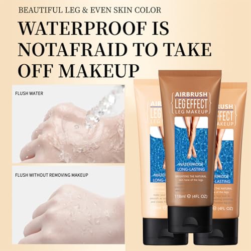 Leg Makeup Waterproof, No Transfer Body Concealer, Coverage for Vein, Scar, Tattoo (#02 Medium Glow, 1Pc)