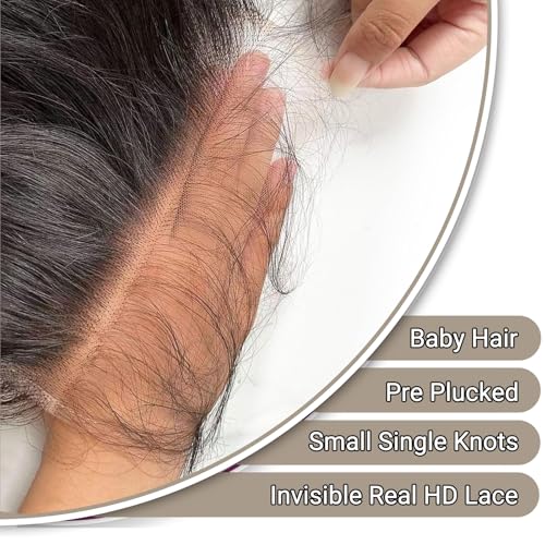 2x6 HD Lace Closure Body Wave Human Hair ? 12 Inch Ultra-Thin 0.10mm Melt Swiss Lace Closure, Pre-Plucked with Tiny Knots, Virgin Hair with Natural Hairline