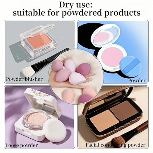 8pcs Makeup Sponges Set - Latex-Free, Blending Beauty Sponge for Liquid, Cream & Powder, Soft Non-Absorbent, Multi-Size with Case£¬Multi-Shape Beauty Blenders for Liquid and Powder