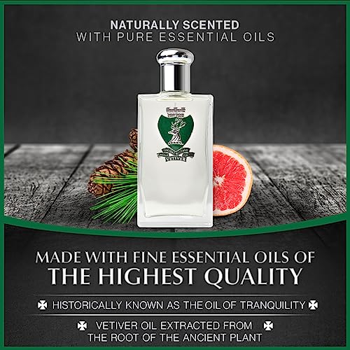 Castle Forbes Vetiver Special Reserve Men's Cologne, 100ml | Classic Men¡¯s Fragrance w/a Modern Twist | Made w/Essential Oils | Paraben-Free, Cruelty-Free, Handmade Badge, Limited Batches