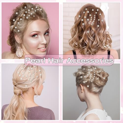 5156Pcs Hair Pearls, 3/4/5/6/8mm Self Adhesive Pearl Stickers for Crafting, White and Beige Flat Pearls Stick on Body Gems for Face Eye Nails Makeup and DIY Decorations Accessories, Assorted Sizes