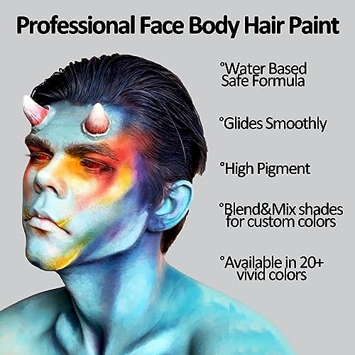 Mysense Pastel Purple Face Body Hair Paint Stick,Water Based Washable Temporary Hair Color,Non-toxic Cream Body Paint for Adults and Children Halloween Costume Ursula Cosplay Makeup,0.5oz
