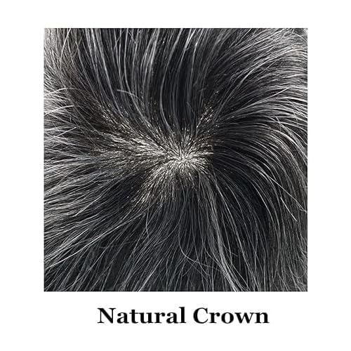 RESHE Toupee For Men 100% European Human Hair System For Men Hairpiece Hairpieces And Toupees Thin Skin Hair Piece Mens Toupee 8''X10'' #1 Jet Black