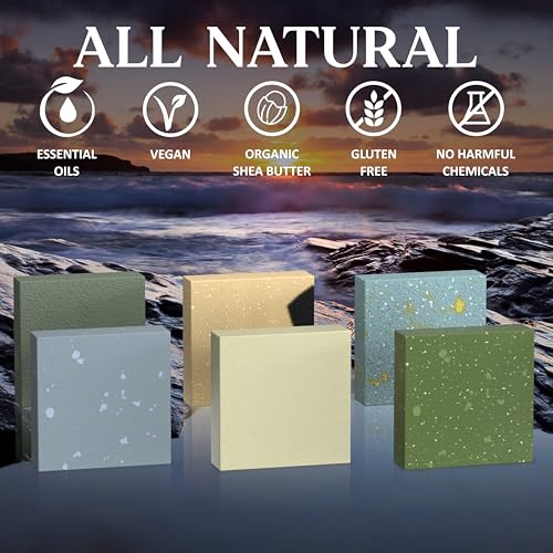 NATURAL AMERICAN Men¡¯s Bar Soap ? Mens Cologne Scents, 100% All Natural, Essential Oils, Organic Shea Butter, No Harmful Chemicals ? (6pk) Soap for a Man - USA Handmade ? 5 oz