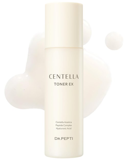 DR.PEPTI Centella Toner EX - Korean Face Toner with Hyaluronic Acid Peptides Niacinamide - Soothing Moisturizing for Dry Sensitive Skin - Milky Serum Formula, 6.09 fl.oz.
