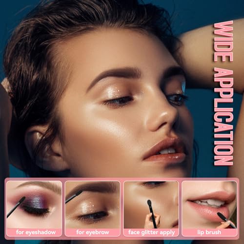 50 PCS Professional Disposable Dual Side Sponge Eyeshadow Brush, Double Head Eye shadow Brushes Makeup Applicator Cosmetic Tools(Length: 9.5 cm, Flat Handle, Black)