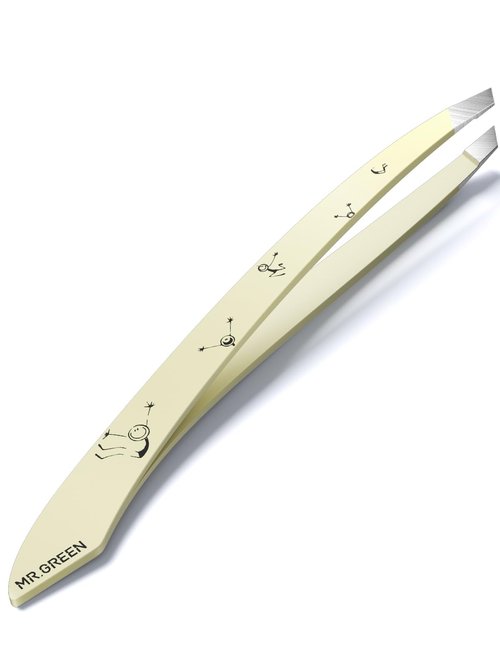 MR.GREEN Tweezers For Women Facial Hair, Professional Precision Eyebrow Tweezers for Women and Men, Stainless Steel Slanted Cute Hair Removal Plucker