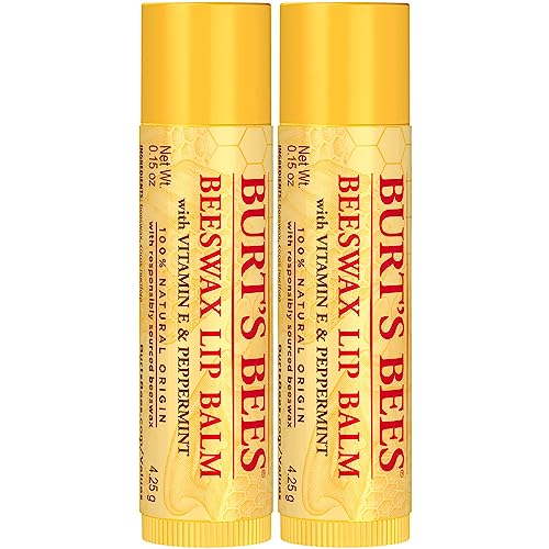 Burt's Bees Lip Balm - Original Beeswax, Lip Moisturizer With Responsibly Sourced Beeswax, Tint-Free, Natural Origin Conditioning Treatment, 2 Tubes, 0.15 oz.