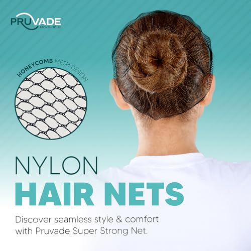 Nylon Hair Nets for Women & Men | Case of 1000 | 24" Honeycomb Mesh Hair Net for Food Service, Medical & Industrial Use - Breathable & Sturdy for Bun Hair, Most Long & Short Hair- Latex Free