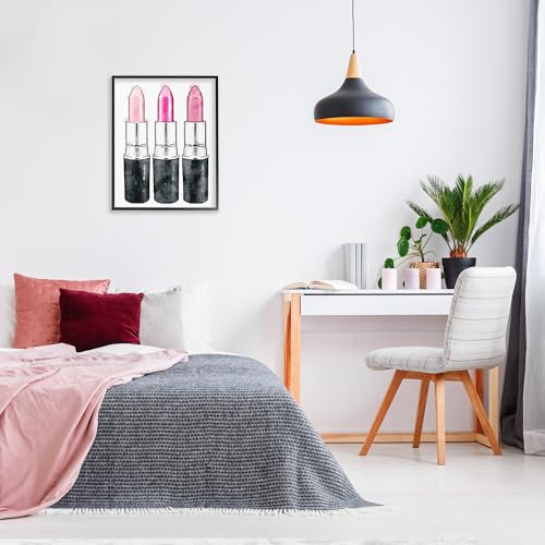 Stupell Industries Three Pink Lipsticks Black Framed Wall Art, 24 x 30, Design by Artist Amanda Greenwood