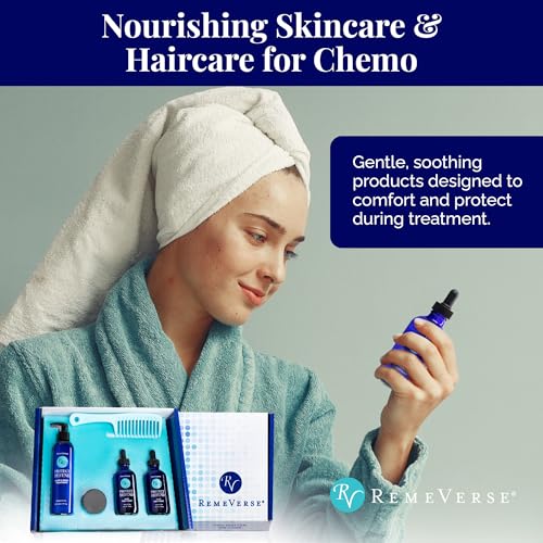 RemeVerse Chemo Care Kit - 6-Piece Clinically-Based Skincare and Haircare Set for Chemotherapy Patients, Featuring Hair Serum, Moisturizer Lotion for Face & Body, Fragrance-Free, Made in the USA