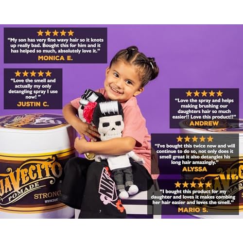 Suavecito Kid's Detangling Spray - Nourishing & Gentle Plant Based Detangler, Calming Chamomile Scent - Free of Sulfates, Parabens, and Phthalates - Cruelty Free 8 oz