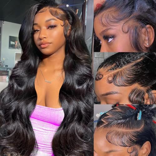 30 Inch Lace Front Wig Human Hair Pre Plucked 200% Density Body Wave 13x6 Lace Front Wigs Human Hair HD Frontal Glueless Wigs Human Hair with Baby Hair
