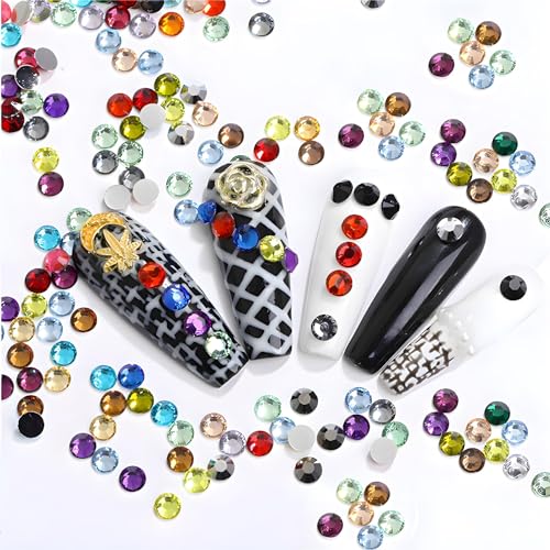 Flatback Rhinestones Round Gems for Nails Art and Crafts 4000Pcs SS12 3mm Glitter Crystals Stone DIY Bags Clothes Shoes (Pink)