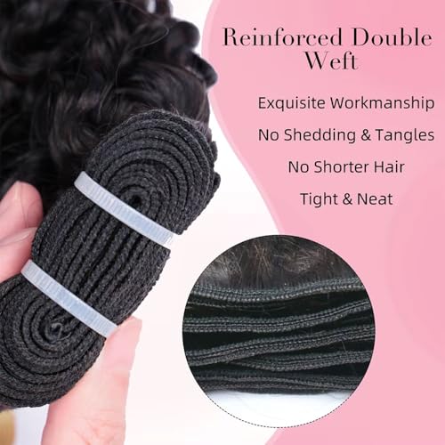 PerisModa 15A Raw Burmese Curly Bundles 100% Human Hair Bundles Pix Curly Bundles Unprocessed Human Hair Extensions 24 Inches 1PC 100% Unprocessed Virgin Water Wave Hair For Women Natural Black