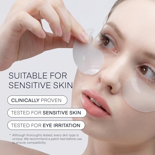TEREZ & HONOR Under Eye Patches for Dark Circles - 60 Korean Hydrogel Masks for Puffiness, Bags with Caffeine, Hyaluronic Acid, Niacinamide - Undereye Brightening, Hydrating, Anti-Wrinkle & Cooling