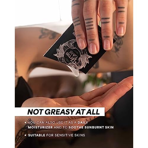 Tattoo Aftercare Kit - Cream and Soap (50-Pack), Brightening Formula for Tattoo Artists & Travel - Ink Hydration Tattoo Lotion Pillow Packs
