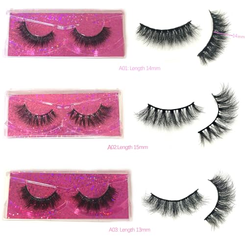 Natural Look Fluffy Eye Lashes, Faux 3D Mink Lashes 10 Styles Eyelashes Wholesale(30 Pairs)