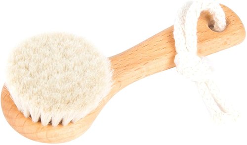 SHASH Since 1869 Hand Made in Germany - Sustainable Exfoliating Face Brush, Scrub Cleansing Brush, Exfoliates Skin to Help Reduce Flaking, Supports Glowing Complexion (Medium Horse Hair Bristle)