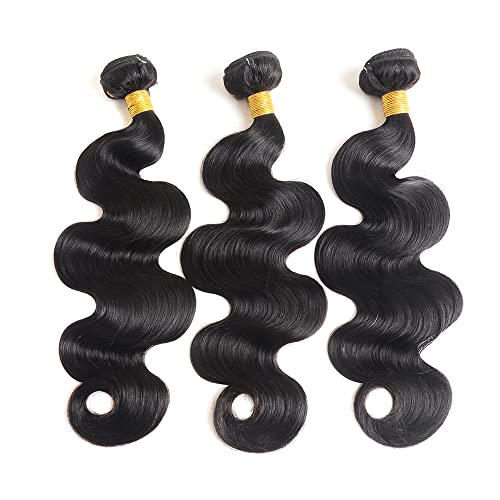 12A Brazilian Body Wave Human Hair 3 Bundles 22 24 26 Inch 100% Unprocessed Brazilian Virgin Human Hair Weave Bundles Body Wave Hair Extensions Natural Color