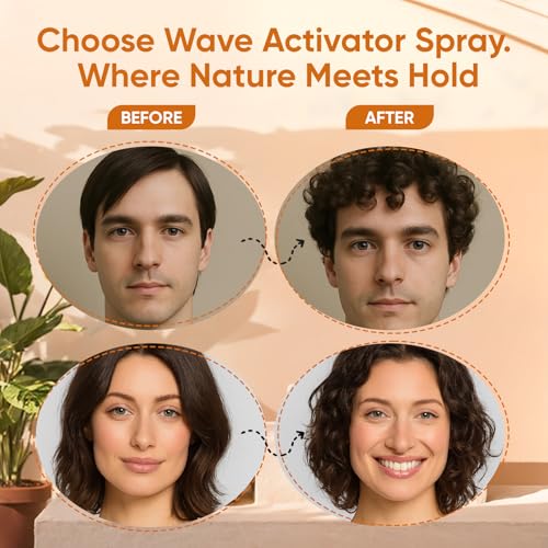 Wave Activator Spray for Curly | Wavy & Coily Hair, Leave in Conditioner Spray with linseed & Aloe Vera,Anti-Frizz, Define & Refreshing Hair Spray 3.38 fl oz