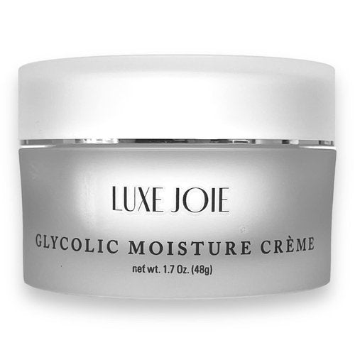 LuxeJoie Glycolic Moisture Crème – Exfoliating Face Cream with Glycolic Acid for Smooth, Radiant Skin – Hydrating, Lightweight Daily Moisturizer – 1.7 oz (48g)