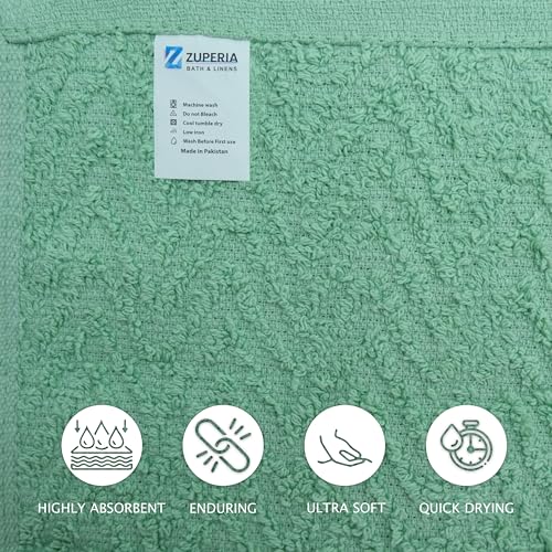 ZUPERIA Zigzag Multicolor Wash Cloths -16 Pack -12" x 12"- Highly Absorbent Soft Washcloths for Face, Gym Towels, Hotel Spa Quality, Reusable & Multipurpose Wash Cloth Towels