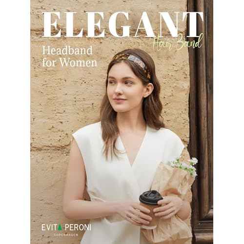 EVITA PERONI Wide Headbands for Women with Teeth Acetate Resin Hair Bands for Women's Hair No Headache Headband No Slip Hairbands-Tortoise