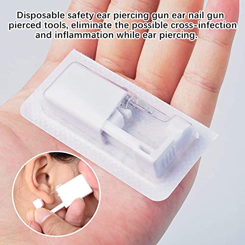 Nose Piercing Gun - 2 Pack Self Nose Piercing Kit Unit Disposable Nose Piercing Gun with Nose Stud Piercing Kit Tool for Cartilage Tragus Helix Piercing Gun Piercing Jewelry (Silver)