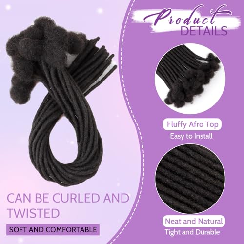 Loc Extensions Human Hair 0.4cm&0.6 cm&0.8cm width 4-18inch 10, 20, 40, 100 strands 100% Human Hair Locs Extensions for Men Women Natural Dreadlocks Can Be Dyed Bleached Curled 0.4cm 8inch 70 Strands