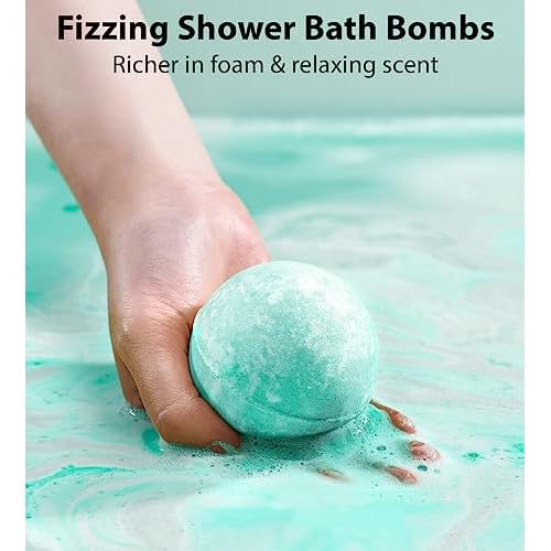 Menthol Fizzing Bath Bomb Eucalyptus Peppermint Epsom Salt Refreshing Bubble Spa with Essential Oil Infused Post Workout Sore Muscles Recovery Gift