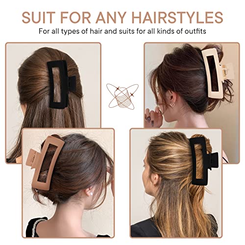 4 Pack 5 Inch Extra Large Claw Clips for Thick Hair, Matte Non-slip XL Big Claw Clips for Long Thick Curly Hair, Jumbo Claw Clip Hair Accessories for Women and Girls