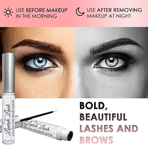 Hairgenics Lavish Lash ? Eyelash Growth Enhancer & Brow Serum with Biotin & Natural Growth Peptides for Long, Thick Lashes and Eyebrows! Dermatologist Certified, Cruelty Free & Hypoallergenic.