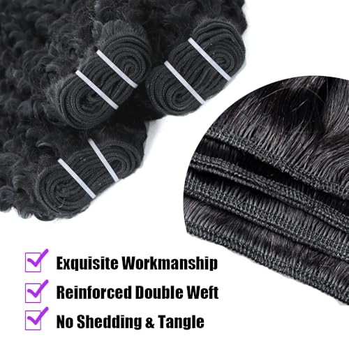 Curly Bundles Human Hair 18 20 22 Inches 3 Bundles Brumese Curly Human Hair Bundles 3C4A Virgin Raw Water Wave Bundles with Spiral End Quick for Women Natural Black