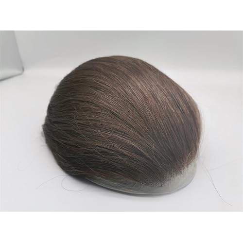 Toupee for Men Hair Pieces 10x8" Toupee Hollywood Human Hair Replacement System for Men Prosthesis Hair Patch BIO Units Breathable Lace with PU System (#2 Dark Brown)