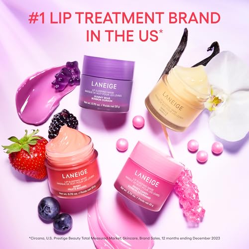 LANEIGE Plump & Hydrate Trio: Bouncy & Firm Travel-Sized Skincare Set with Eye, Face, & Lip Sleeping Masks for Glowing, Firm, & Hydrated Skin