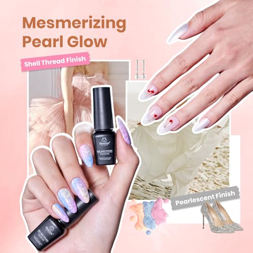 Beetles 100 Colors Gel Nail Polish Set, 119 PCS Nail Polish Kit All Season Cat Eye Pink Blue Jelly Glitter Pearl Gel Polish & 5Pcs Base Top Coat Soak off UV Manicure Nail Art Home Gifts for Women