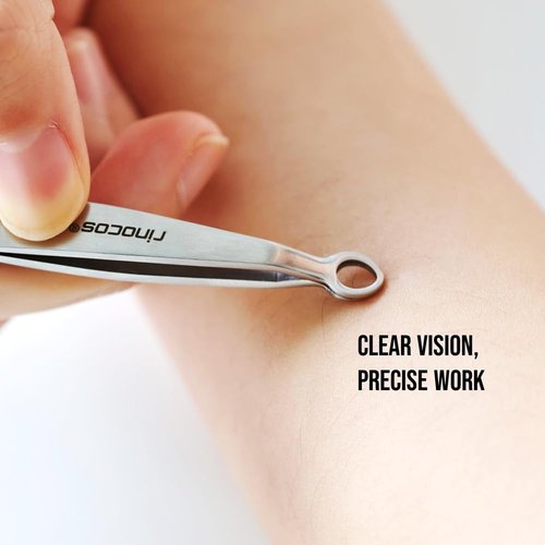 [Premium Hand-Made] Round tip Tweezers, 316 Surgical-Grade Stainless Steel for Safety, Precision tweezers, hair tweezers for plucking, Facial Hair Tweezers for Men & Women, Trim Tweezers
